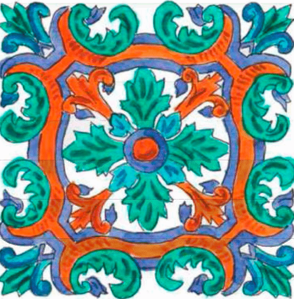 Azulejo artesanal Acuarela 02